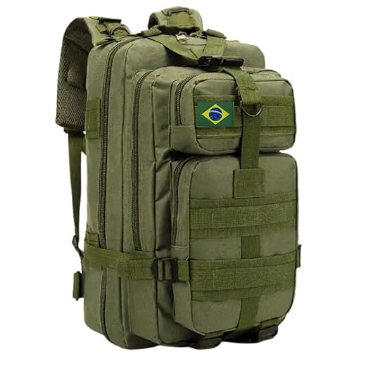 Mochila Tática Militar Impermeável Reforçada 30 litros com Patch Emborrachado - Verde