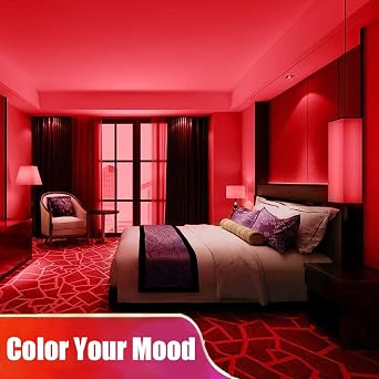 YM E-Bright Red Led Strip Lights, 5M /16.4Ft 600SMD Waterproof IP68 Flexible Led Light Strip for Undercar Lighting Kits House Bedroom Kitchen TV Party Light Decoration with 5A Power Adapter
