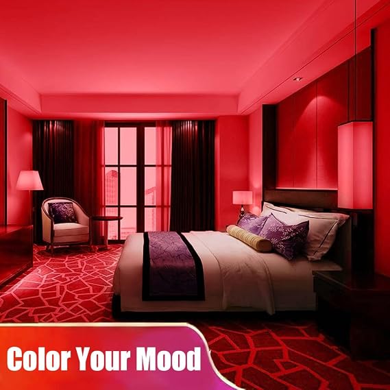YM E-Bright Red Led Strip Lights, 5M /16.4Ft 600SMD Waterproof IP68 Flexible Led Light Strip for Undercar Lighting Kits House Bedroom Kitchen TV Party Light Decoration with 5A Power Adapter