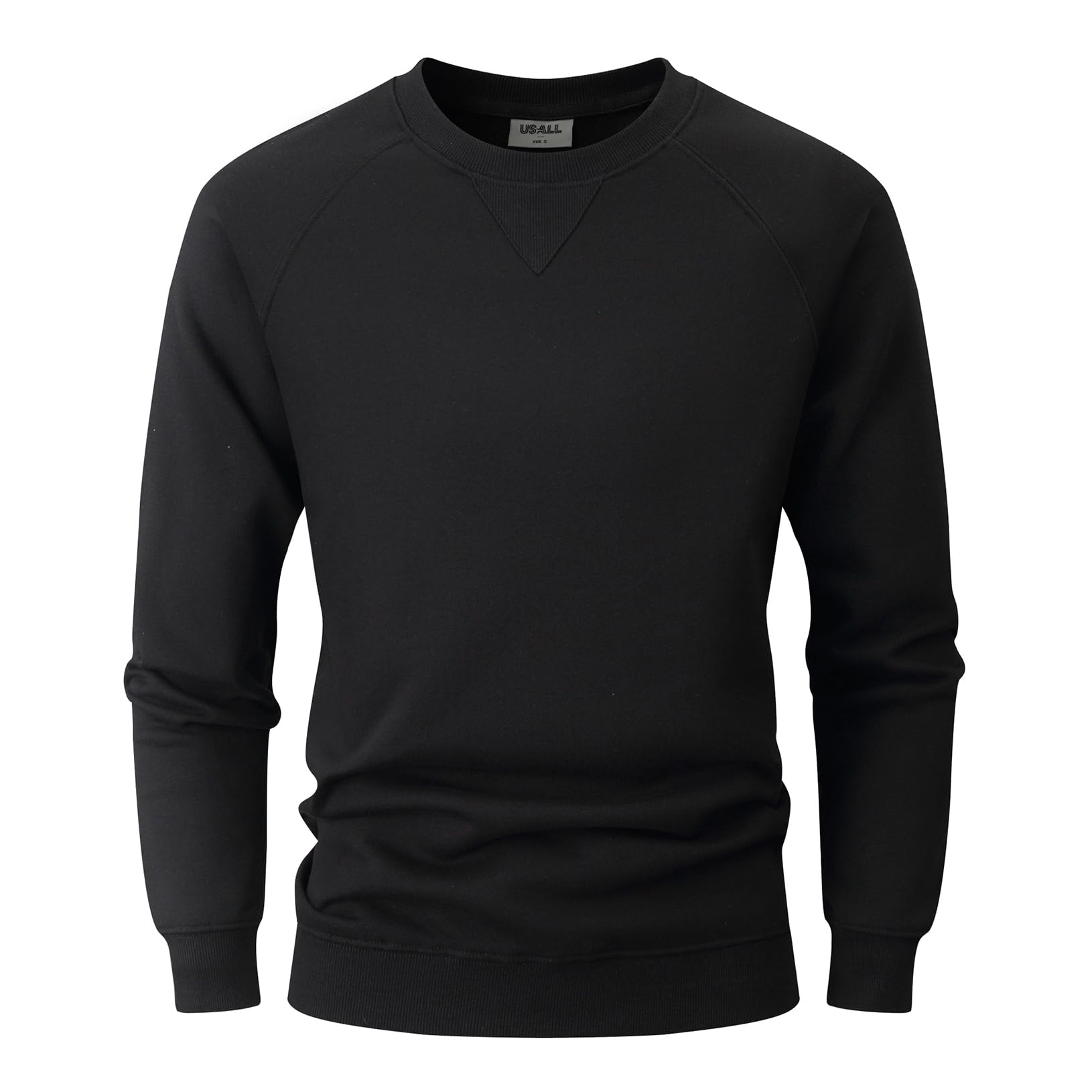 USALL Sweatshirts für Herren Baumwolle Schwergewicht Pullovers Männer Langarm Casual Sweatshirt