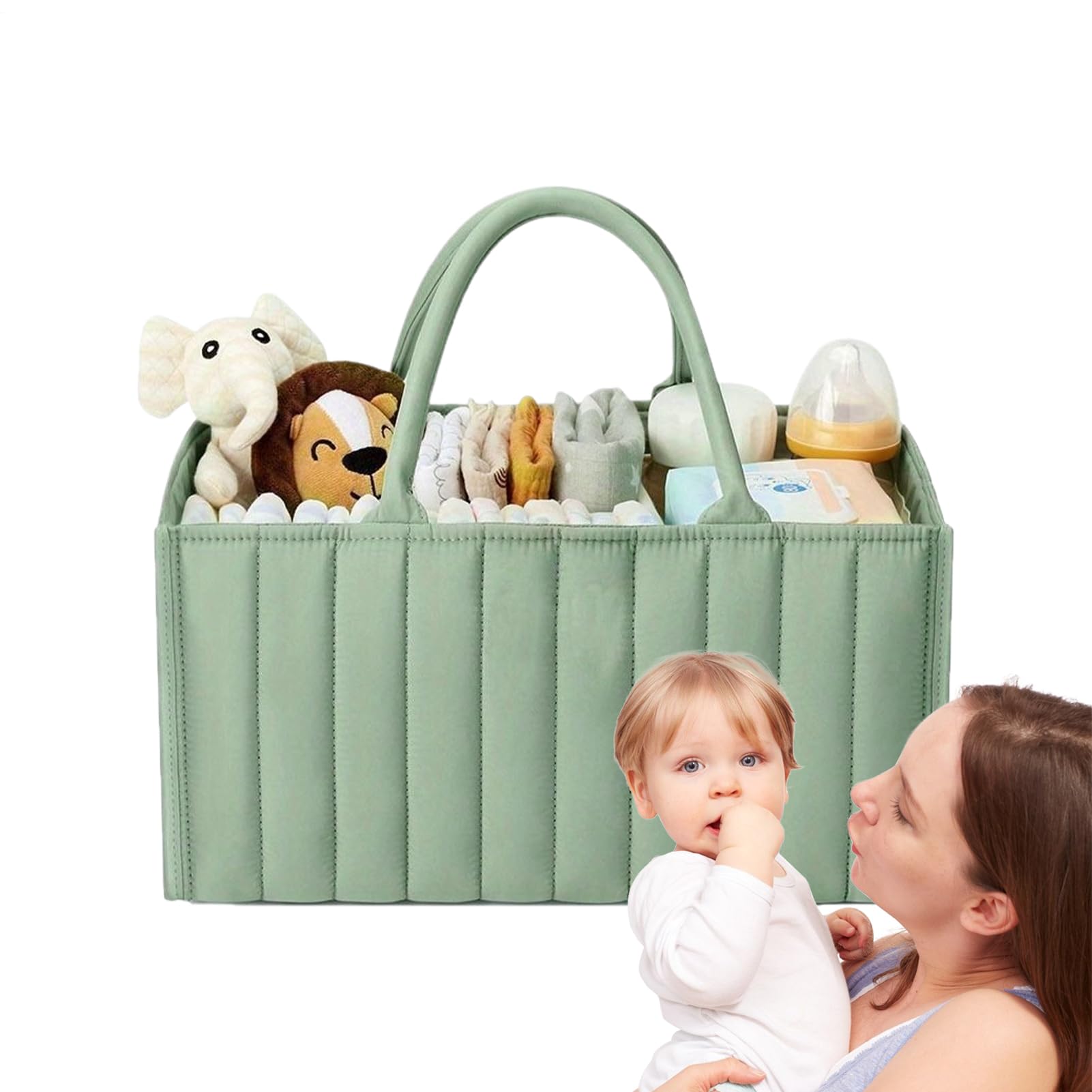 Organizador de pañales portatil para el baño y la mesita de noche de la guarderia 1