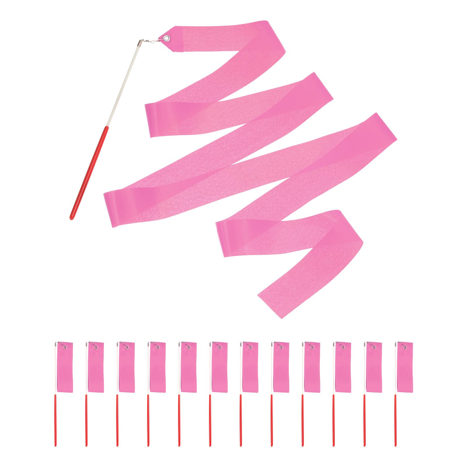 uxcell Dance Ribbon, Gymnastics Ribbon Twirling Ribbons for Birthday Party Streamers Decoration,Circus Carnival Ribbon with Sticks Wands
