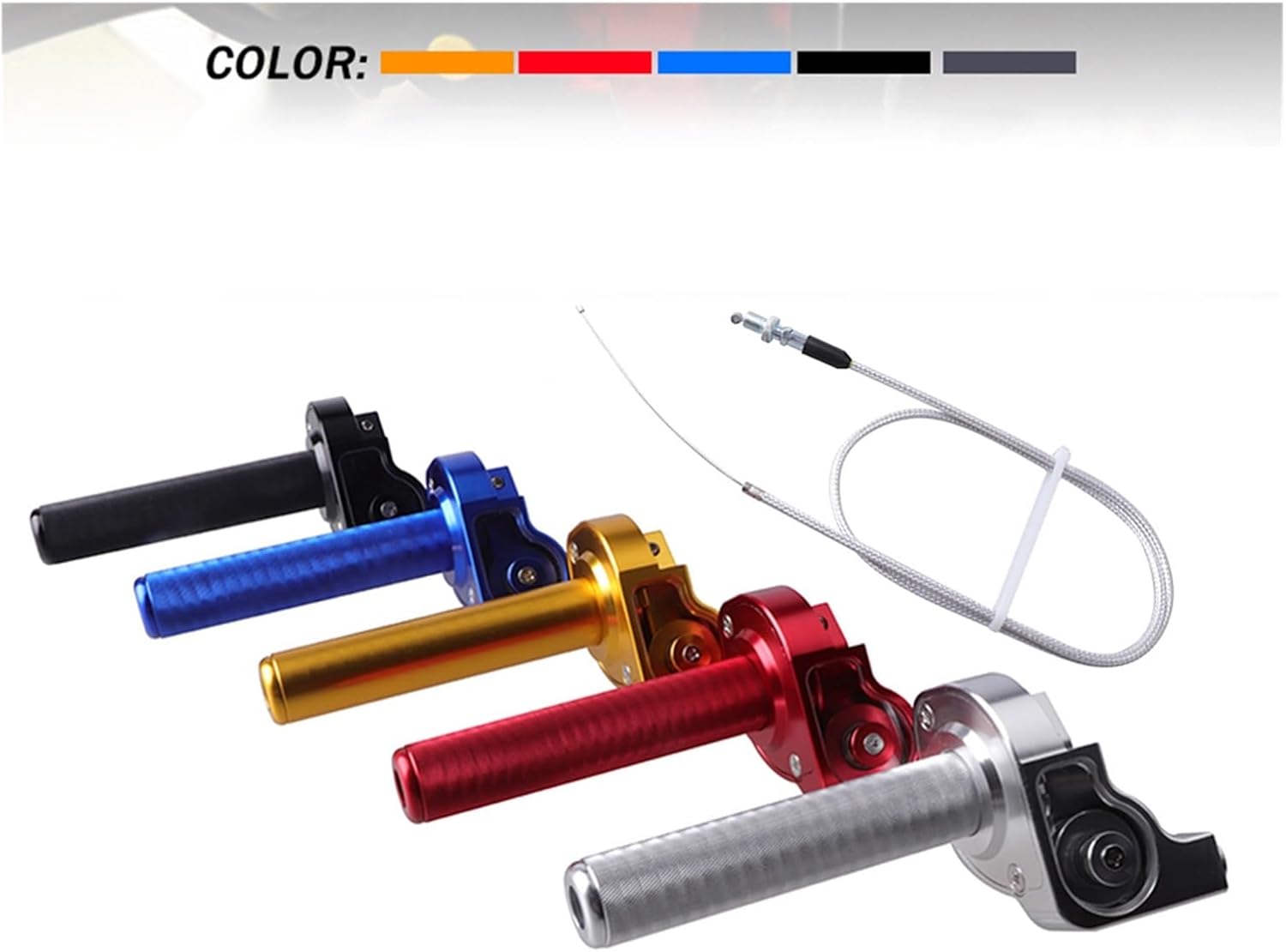 Universal 7/8'' Handlebar Aluminum Throttle Grip Quick Twister+Cable Fit for Honda CRF FIt for Fit for Kawasaki KAYO Pit Bike Racing