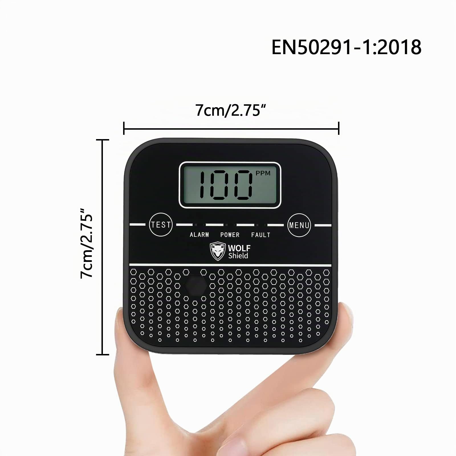 Kohlenmonoxid-Melder 10 Jahre versiegelte Batterie Lebensdauer Mini Kohlenmonoxid-Warnmelder WOLF SHIELD CO-Melder mit freistehenden LCD-Display Test Silence-Funktion für Haus,Wohnwagen,Wohnmobil,Auto