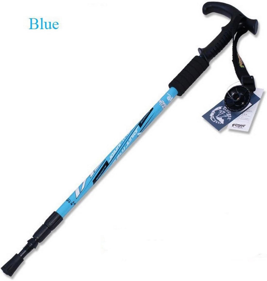1 Pole of 65-135Cm Trek Pole Hike Telescope Stick Nordic Walk Cane Carbon Fiber Ultralight Camp Grip Crutch Bar Baston Aluminum - Blue