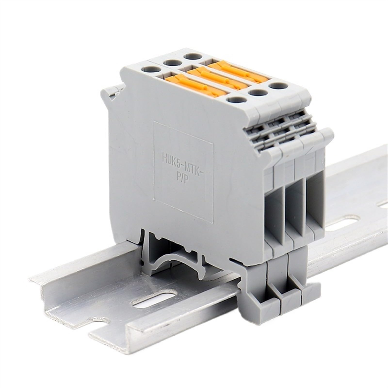 10PCS UK5-MTK-P/P 4mm² DIN Rail Terminal Block Switch Type Screw Knife Switch Disconnecting Terminal Euro Wiring