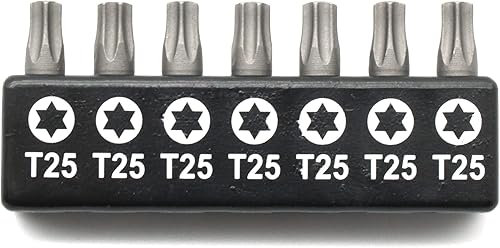 Vista 41 de 50 piezas T30 Torx Star 6 Point T-30 Impact Ready 1 pulgada de largo Destornillador Insertar Bits Hex Shank con ranura de liberación rápida Estándar