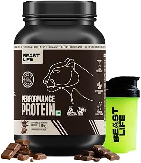 BeastLife Performance Protein Powder | 1 Kg | Chocolate with Free Shaker | High Absorption for Muscle Growth |Smooth & Lig... Price In India