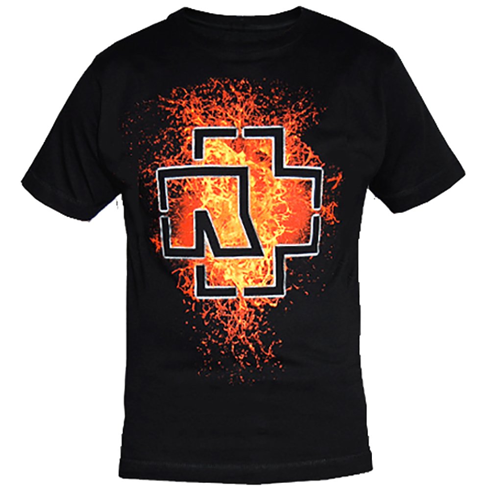 Rammstein Men's Black T-Shirt Lava Logo (M), Official Band Merchandise