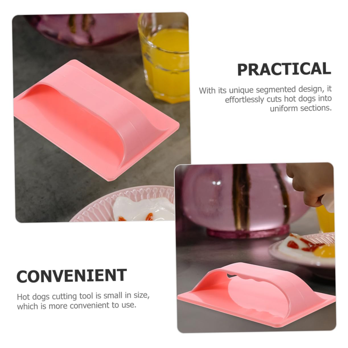 HEMOTON 5 Ensembles Outil De Coupe De Hot-Dog Saucisse Outil pour Trancher Les Hot-Dogs Ustensile De Cuisine Gadget De Cuisine Coupe-Hot-Dogs Outil De Trancheuse De Hot-Dogs 2 Pièces * 5