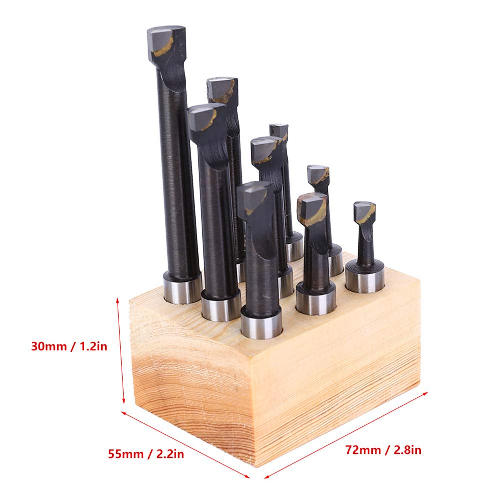 12mm Boring Bar, 9Pcs High Speed Steel CNC Lathe Tool Holding with Base, and Easy to Use, Turning Tools
