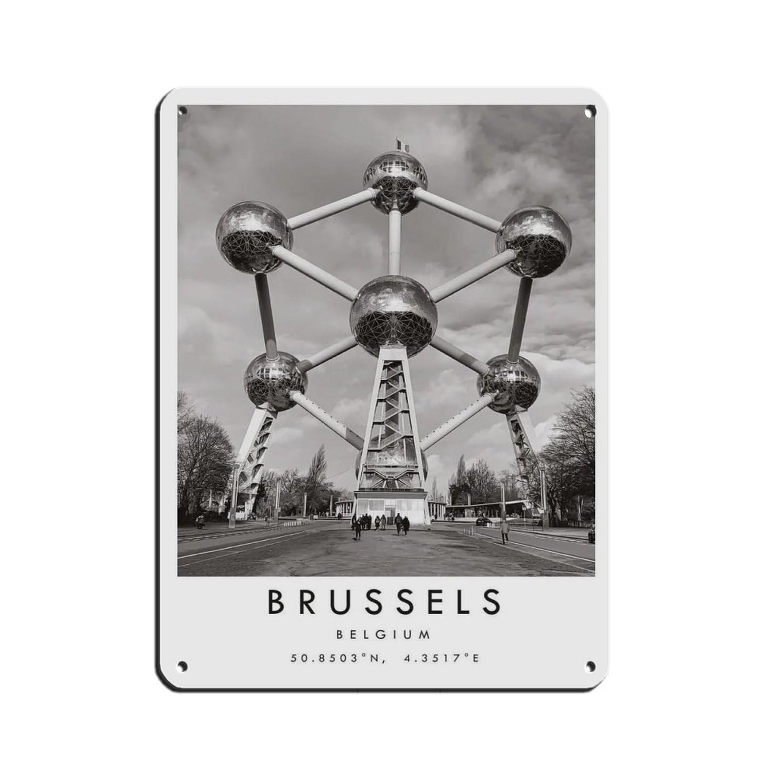 Brussels Travel（33） Tin Sign Vintage Metal Pub Club Cafe Bar Home Wall Art Decoration Poster Retro 12x16inch(30x40cm)
