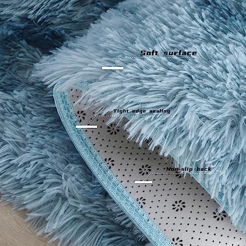 Area Rug Super Soft Indoor Modern Shag Luffy Living Room Carpets for Children Bedroom Living Room Home Decor Nursery Rug (2.6X5.2 Feet, Dark Blue) 4 61ewKOuJFbL. AC