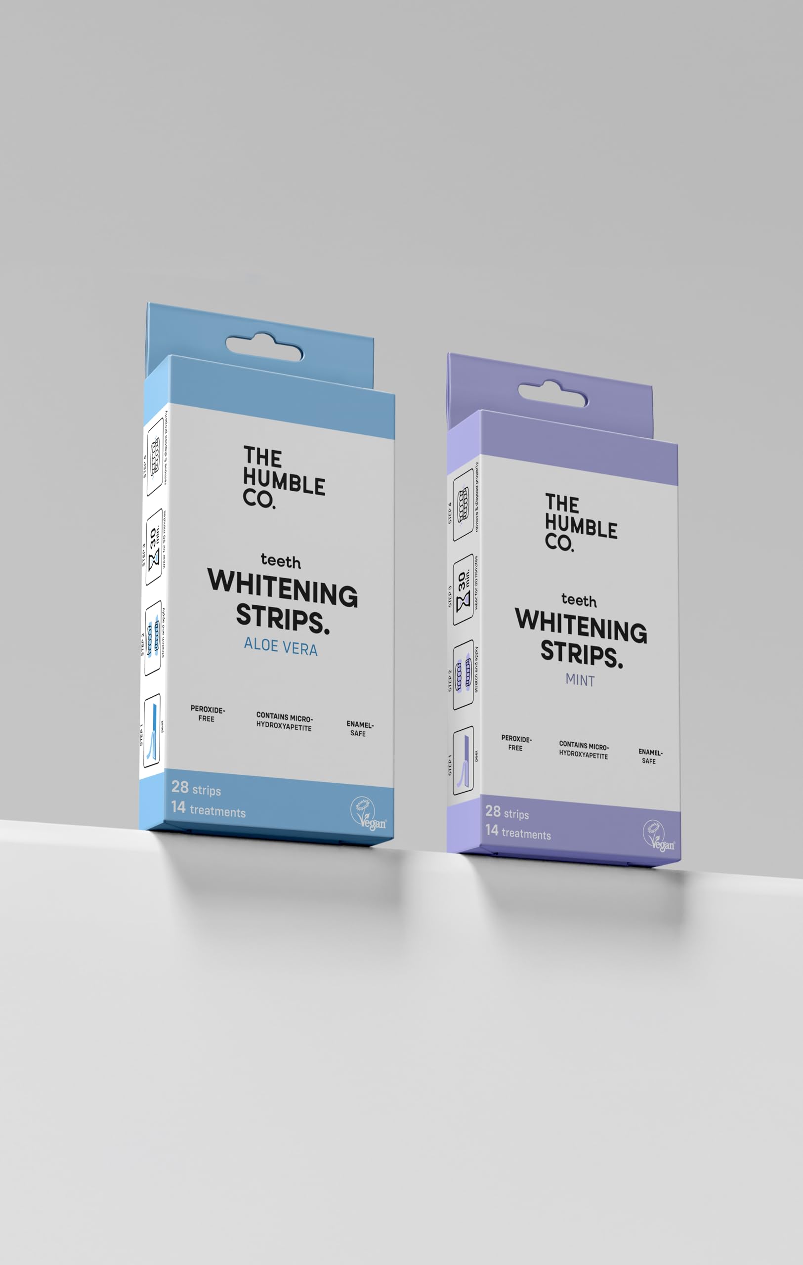 The Humble Co. Diş Beyazlatma Bandı Nane Teeth Whitening Strips - Fresh Mint (28 Strips) Peroksit içermez –dişlere ve diş etlerine karşı nazik, Hidroksiapatit ile güçlendirilmiş