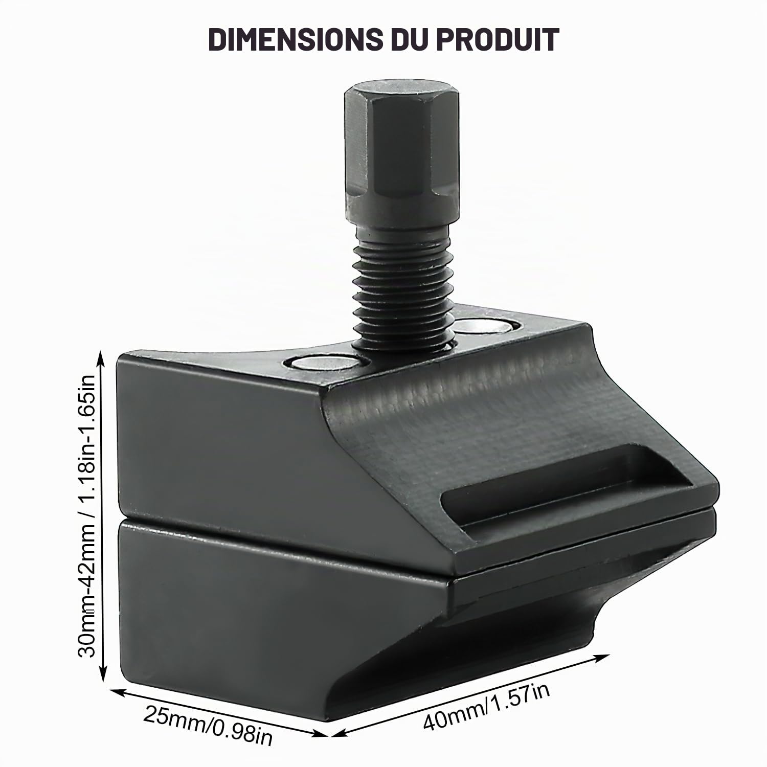 Expanseur de Suspension Professionnel pour Moyeu de Jambe de Force/Fusée d'Essieu - Outil Mécanique en Acier 4x2.5x3 cm avec Clé Intégrée (Noir)