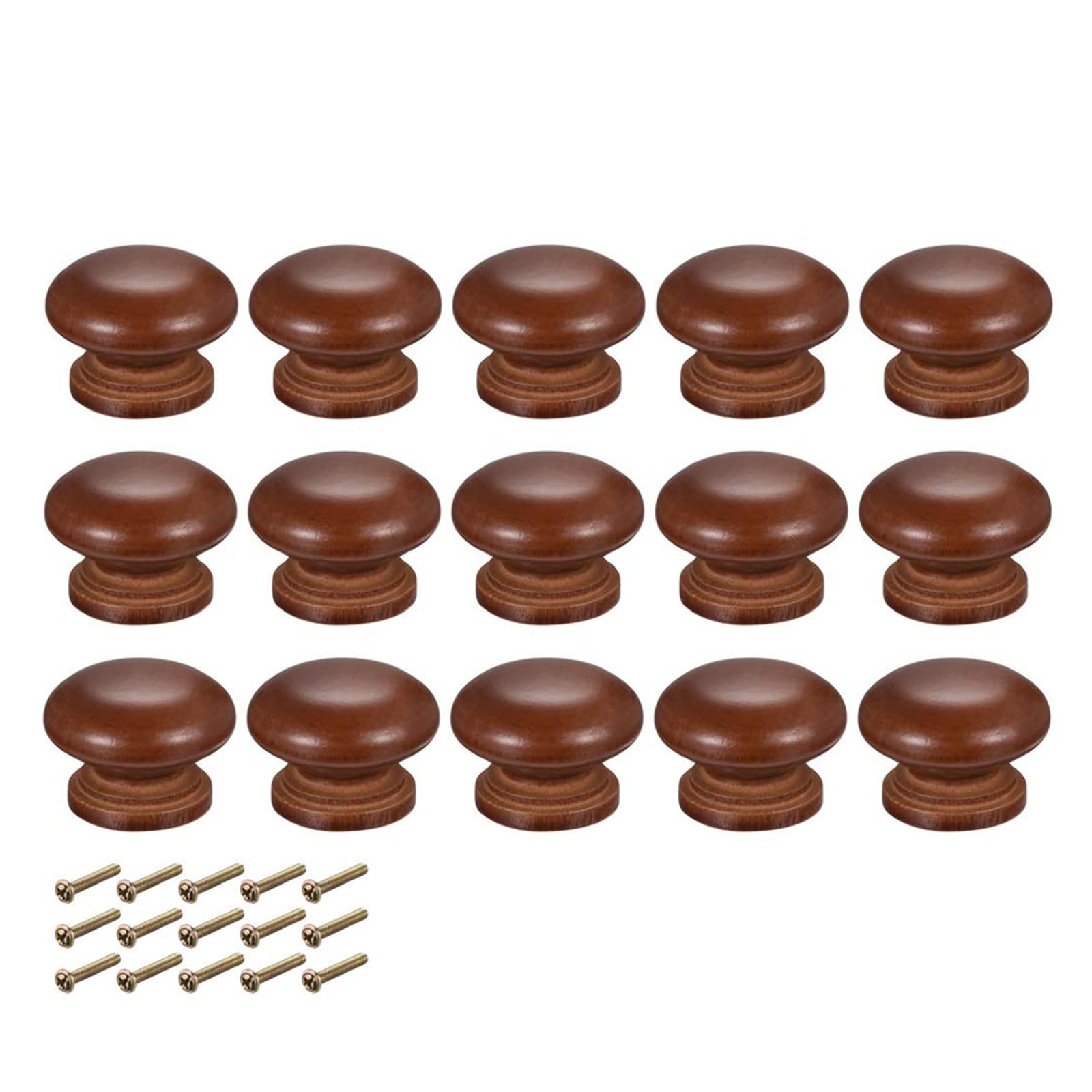 Boutons en bois 35 mm Unifizz finition rouge foncé premium pour meuble et table