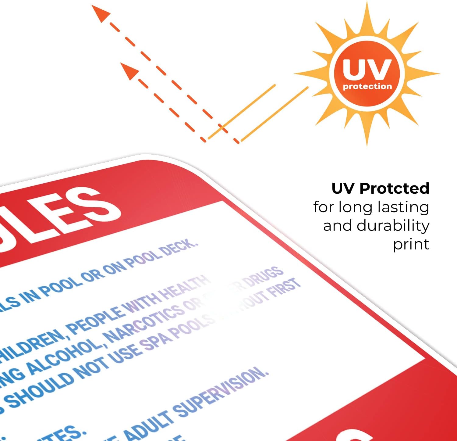 Custom Spa Rules Sign, 12x18 Inches, Rust Free .063 Aluminum, Fade Resistant, Made in USA