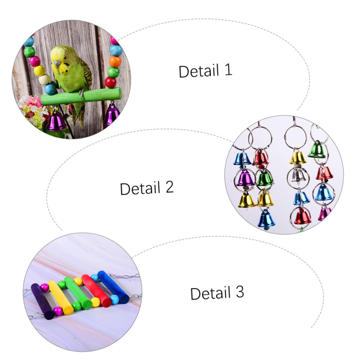 VILLCASE 5 Pièces Jouets à Mâcher pour Perroquets Oiseaux Accessoire pour Animaux De Compagnie Jouet pour Oiseaux