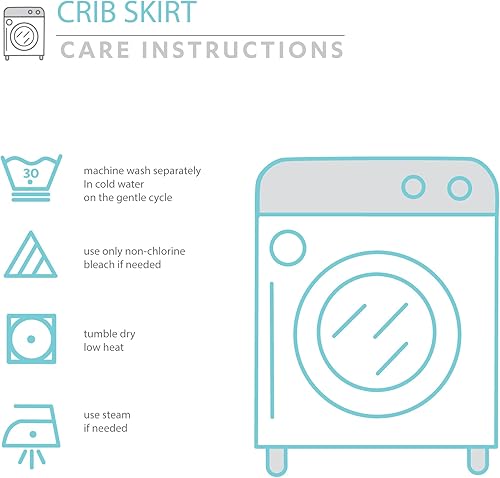 Miniatura 6 de Lush Decor Falda de cuna con volantes, caída de 16 pulgadas, color marfil