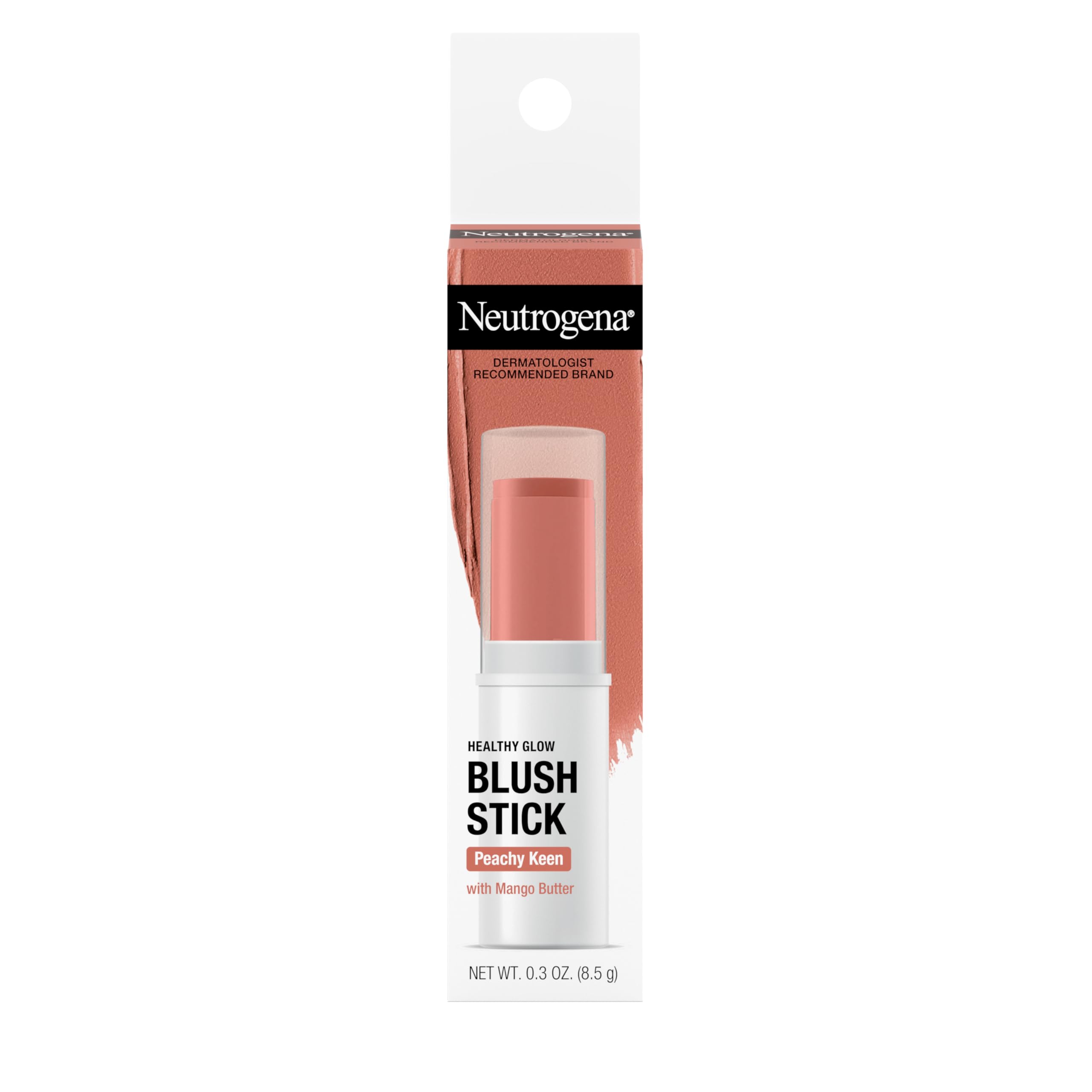 Neutrogena Healthy Glow Blush Stick, Peachy Keen, 0.3 oz Peach 1 Count (Pack of 1)
