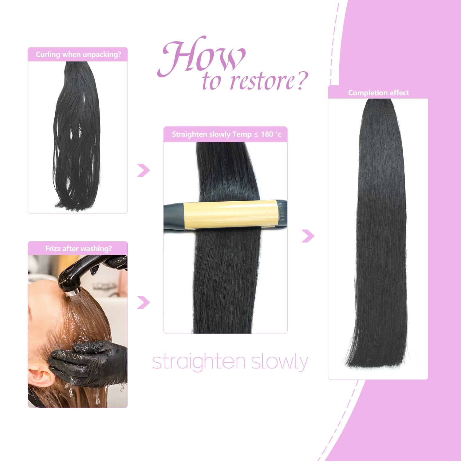 LieblichWelle Tape in Hair Extensions Human Hair Off Black 18 inch, 20pcs, 50g/Pack, Salon-Grade Quality - Image 4
