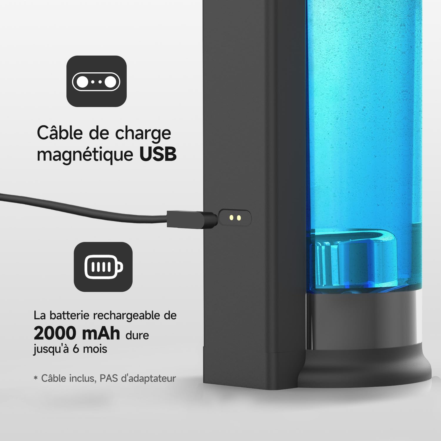 AIKE 500ml Distributeur de Savon Liquide Automatique Rechargeable sans Contact Fixation Murale Noire