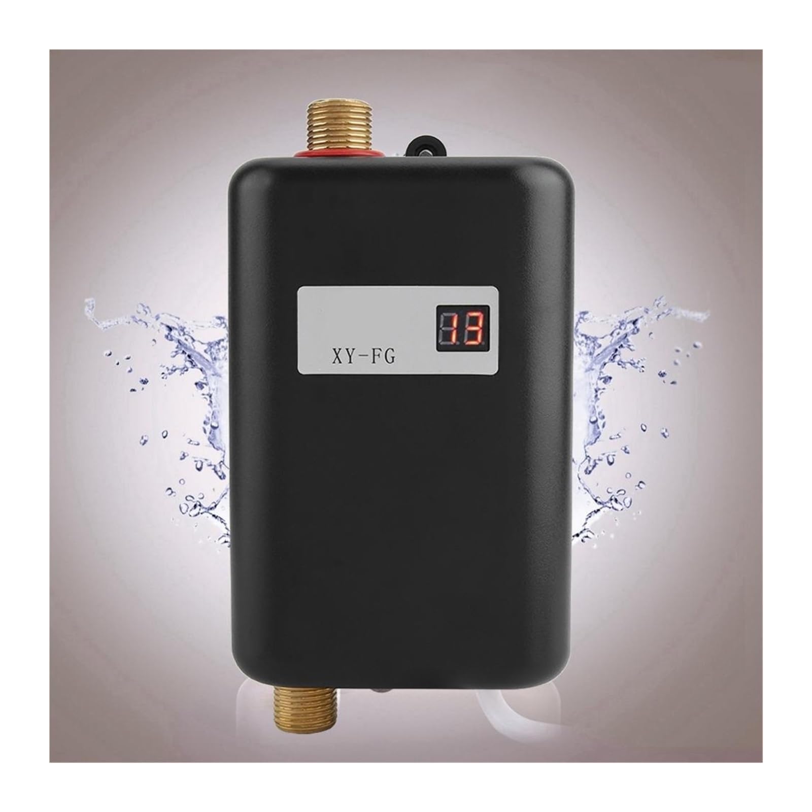 Podgrzewacz wody przepływowy, 3400W Przepływowy Podgrzewacz Wody Elektryczny Bezzbiornikowy Podgrzewacz Wody Elektryczny Podgrzewacz Wody Prysznic 3 Sekundy Na Gorąco(Nero)