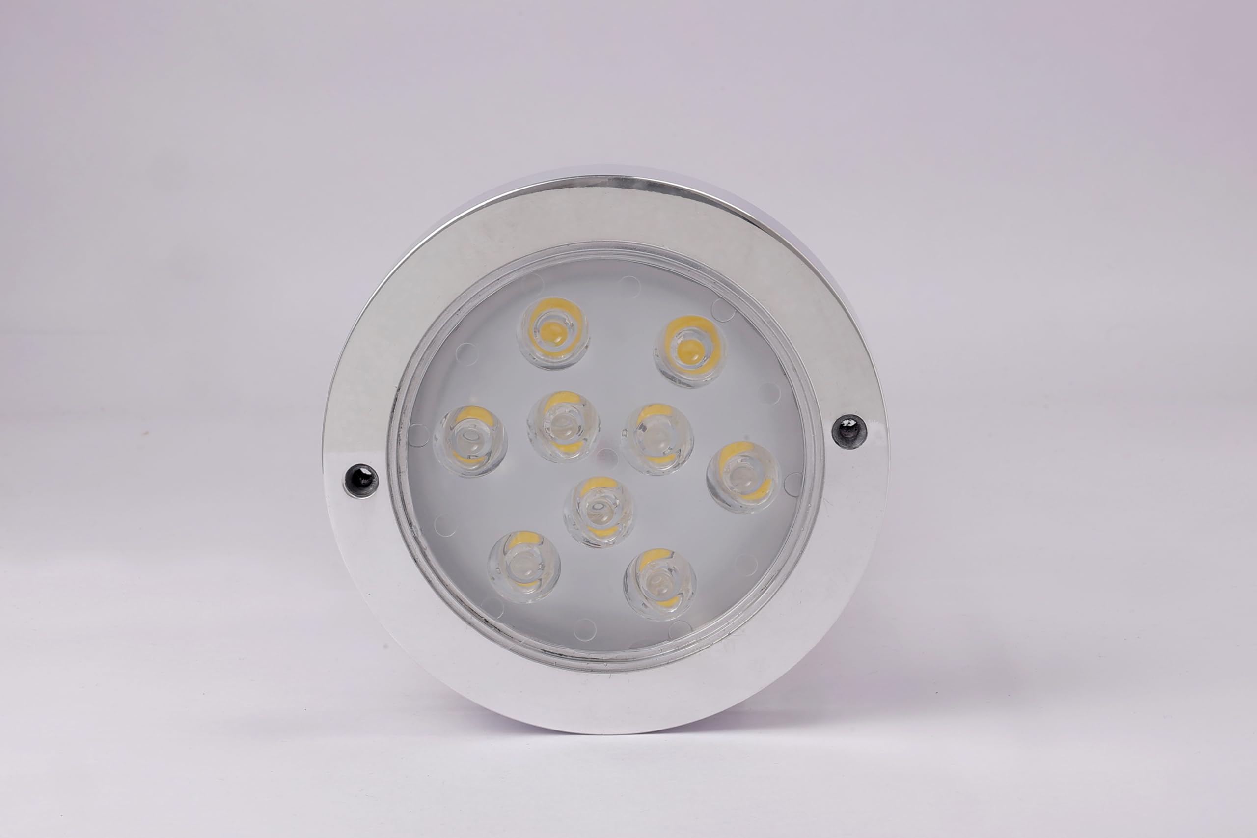 HUMA Fountains and Pools 5 INCH Dia (1" Thickness) 9 LED 27 WATT SS Surface Wall Mounted Underwater Swimming Pool Light (HF03) (RGB)