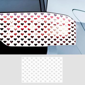 Heart Pattern Car Rear Taillight Stickers, Waterproof DIY Vehicle Taillight Tint Film Sheet, Self-Adhesive Car Taillight Lamp Decal Decoration, Universal for Most CarsWhite