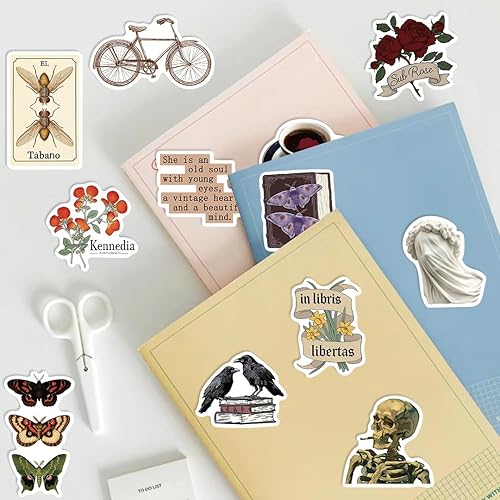 Miniatura 10 de Yoksas 50 calcomanías de astrología de bruja, vinilo impermeable, estética, espeluznante, para botellas de agua, álbumes de recortes, portátiles,