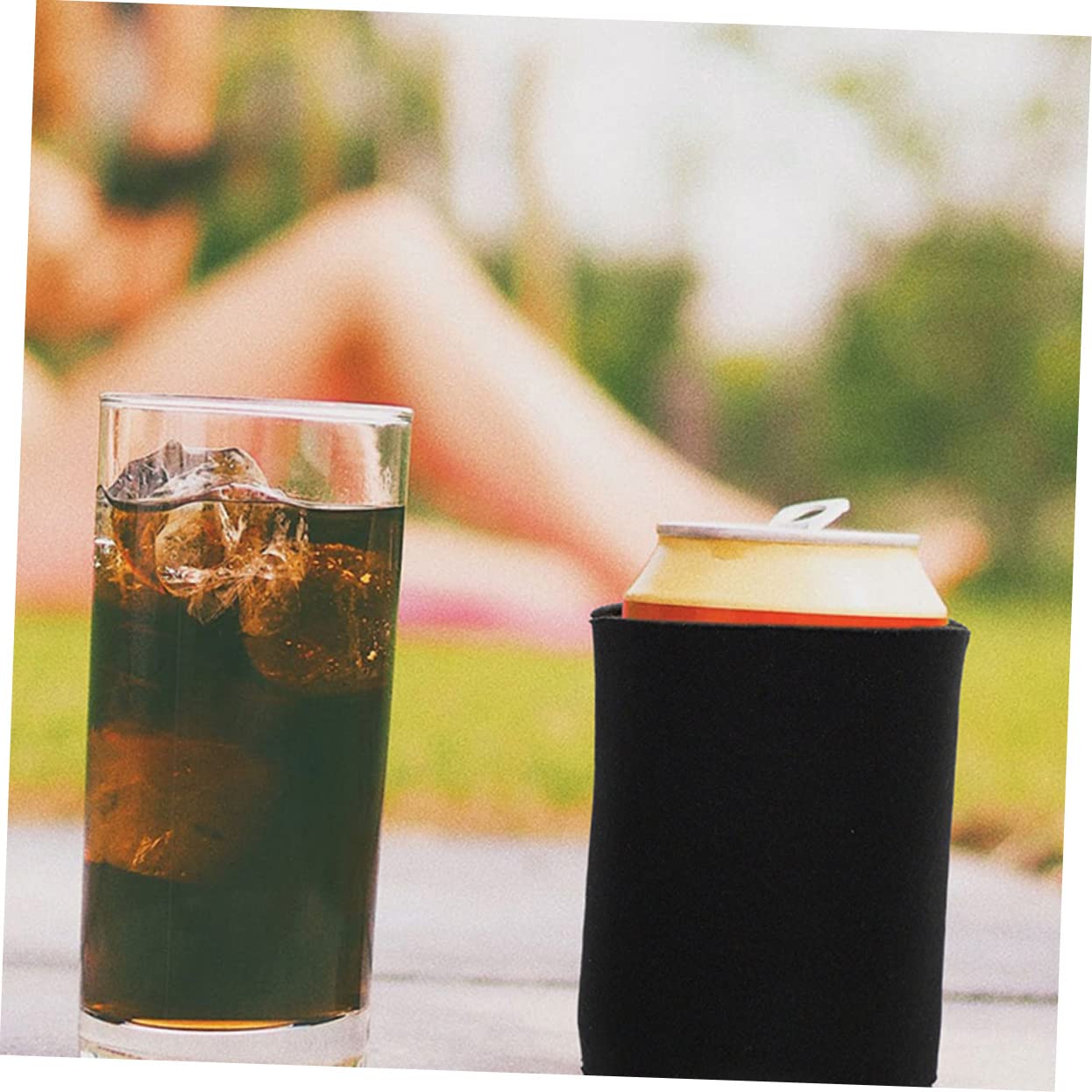 Unomor 6pcs Cup Set Beer Holder Beer Coolers for Bottles and Cans Beverage Can Cooler Sleeve Soda Can Sleeve Pumpkin Bowl with Lid Bar Supply Can Cooler Can Covers Drinks Foam Black