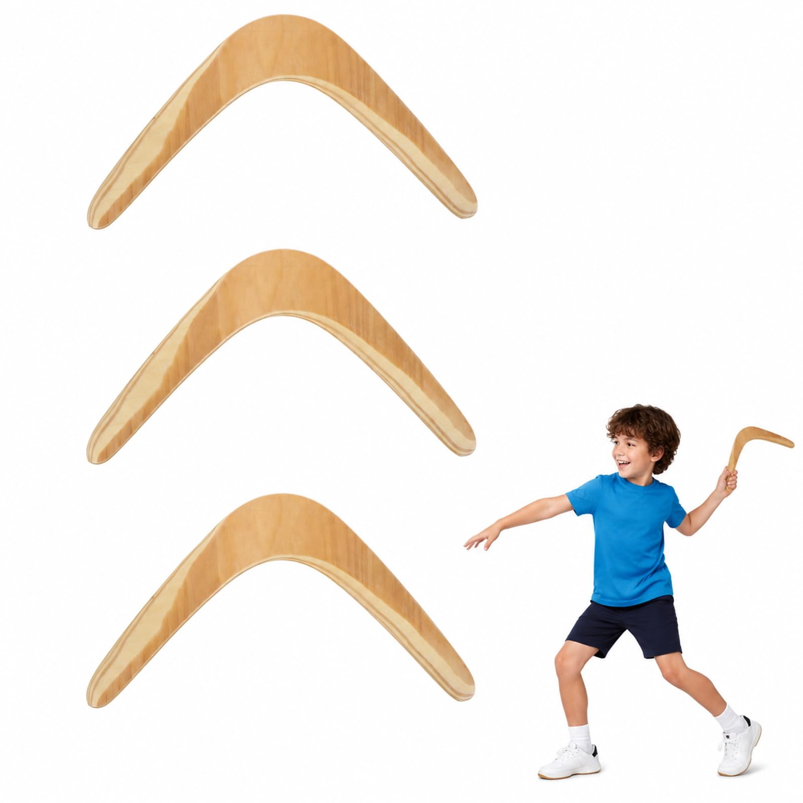 Gatuida Para niños y adultos: tiro boomerangs en forma de V que regresa hecho a mano, juguete de madera, captura rápida para mujeres y hombres