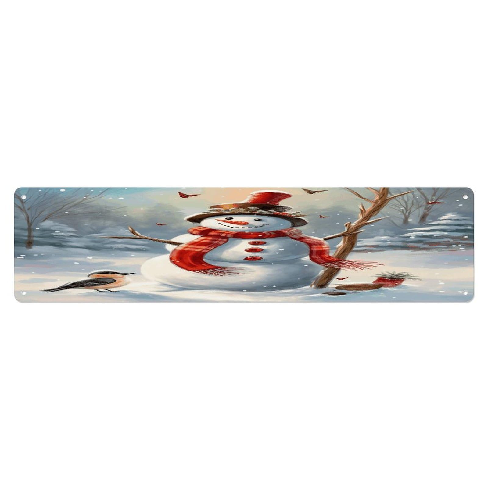 Adfgyerh Style Snowman Christmas Wall Decor Aluminum Waterproof. Plaque, Practical Gift,Sign 15.7X3.9 Inch Poster,For Home, Office, Business, Garage– Indoor/Outdoor