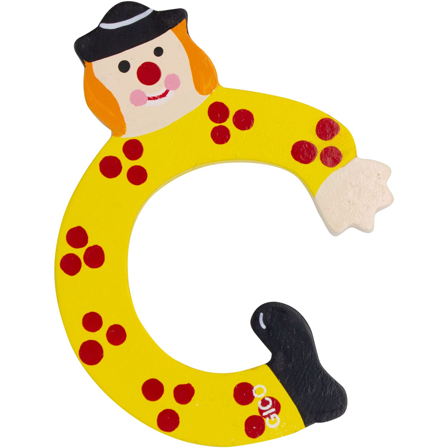Wooden Letters Name Children's Room Large Decoration for the Door, Funny Clowns, A-Z, Height Approx. 9 cm, Wooden Letter 7361 (C)