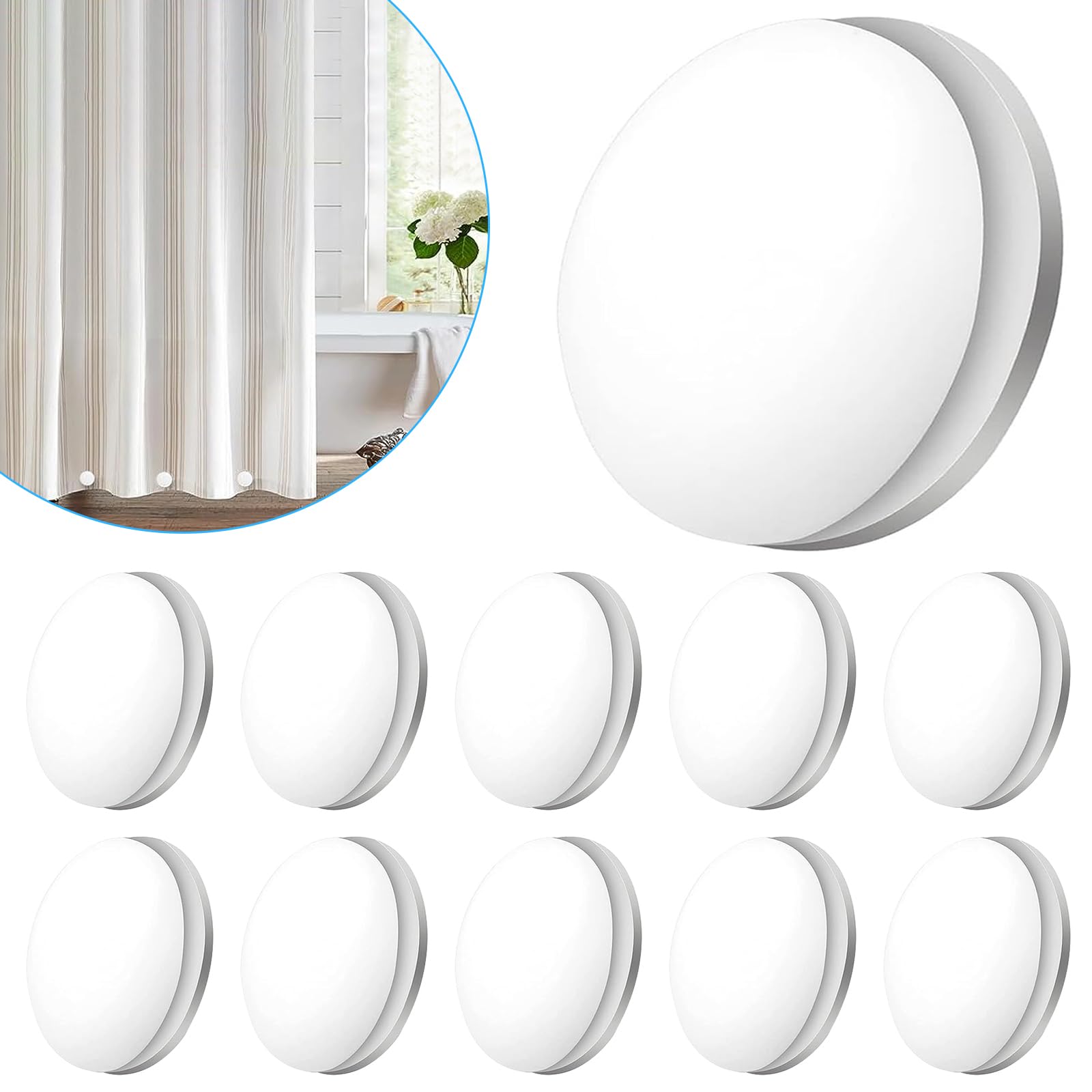 12 Stück Duschvorhang Beschwerer Magnet - 30G Schwarz Rund Für Vorhänge & Gardinen