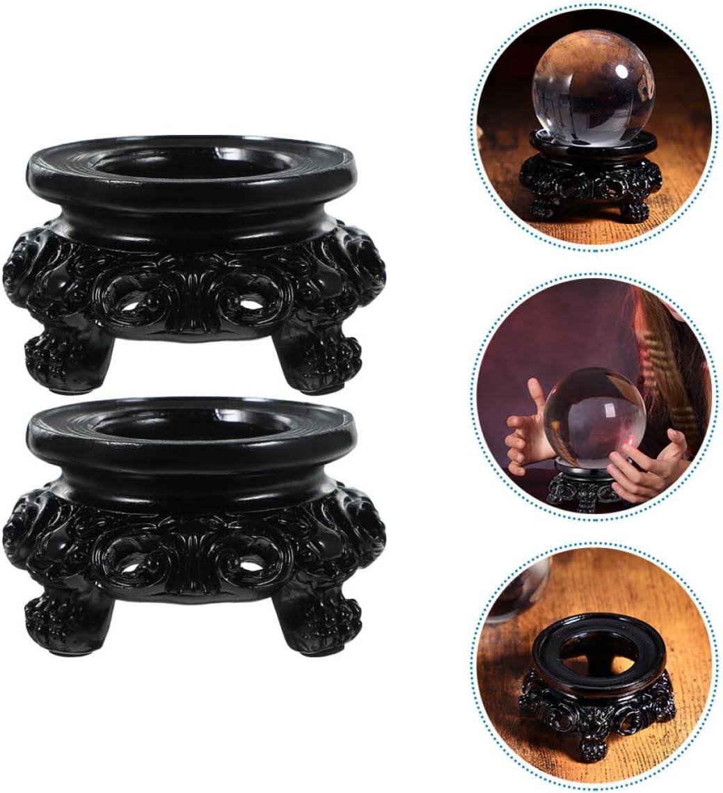 2pcs Resin Hollow Crystal Ball Stand for Home Office Decor