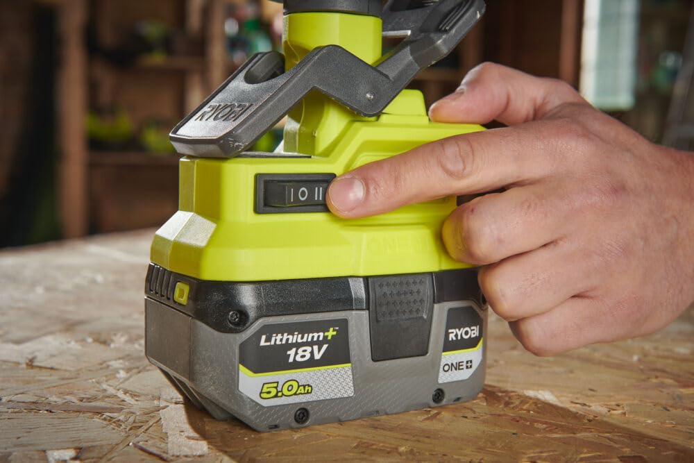 RYOBI - Ventilateur Sans Fil 18V ONE+ RCF18-0 – 2 Vitesses, Silencieux, Tête orientable – Parfait pour Télétravail, Bureau, Camping – Batterie Non Incluse