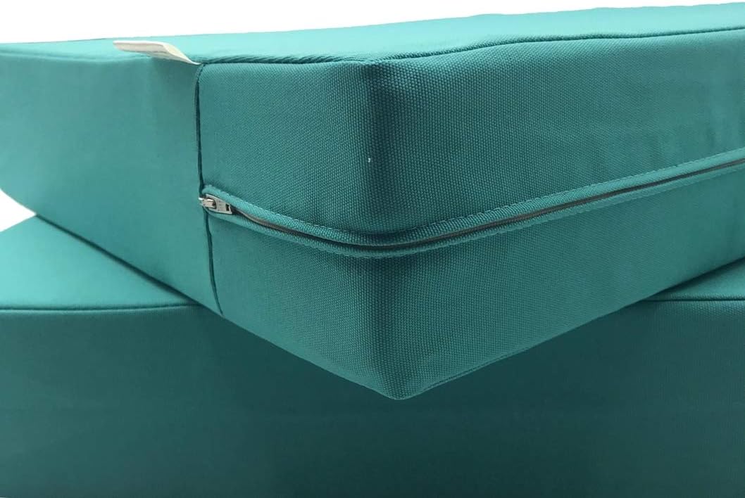 CozyLounge Serenity Teal Outdoor Water Repellent Patio Chair Cushion Seat Pillow COVERS (24"x24"x4" (3 Covers))