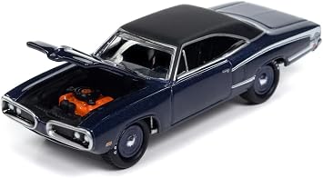 Johnny Lightning 1970 Coronet Super Bee Mr. Norms Plum Crazy Metallic with Black Top and White Stripes 1/64 Diecast Model Car JLMC034-JLSP384B
