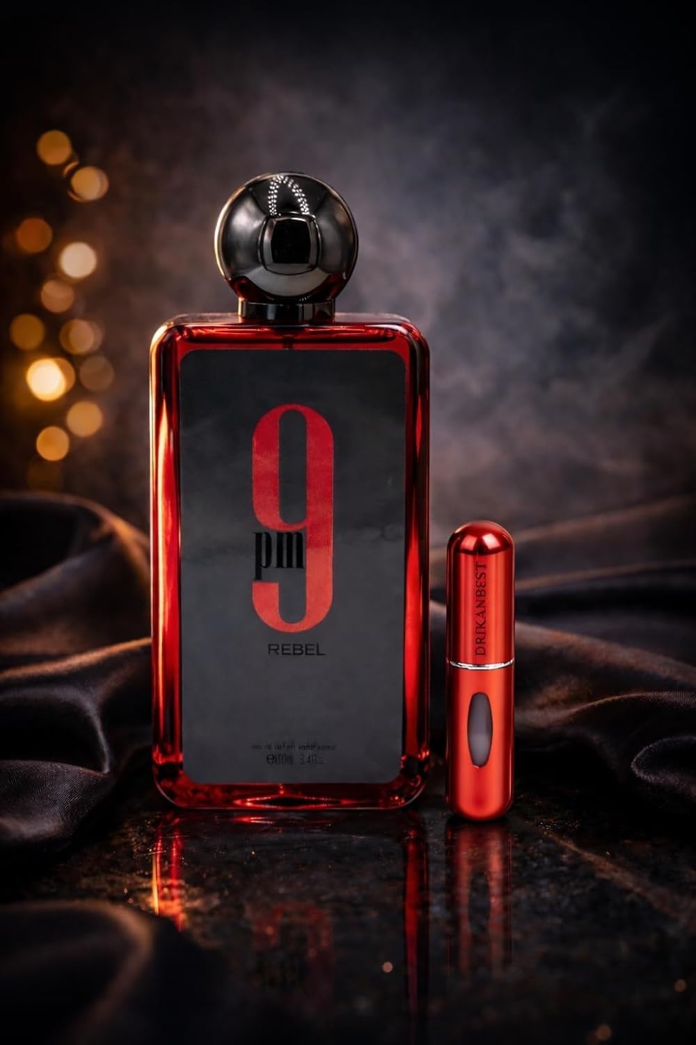 9PM Rebel Eau de Parfum 100ml – Perfume Unisex para Hombre y Mujer, Fresco Intenso, Larga Duración, con Notas de Piña y Maderas + Atomizador Drikanbest 5ML Gratis