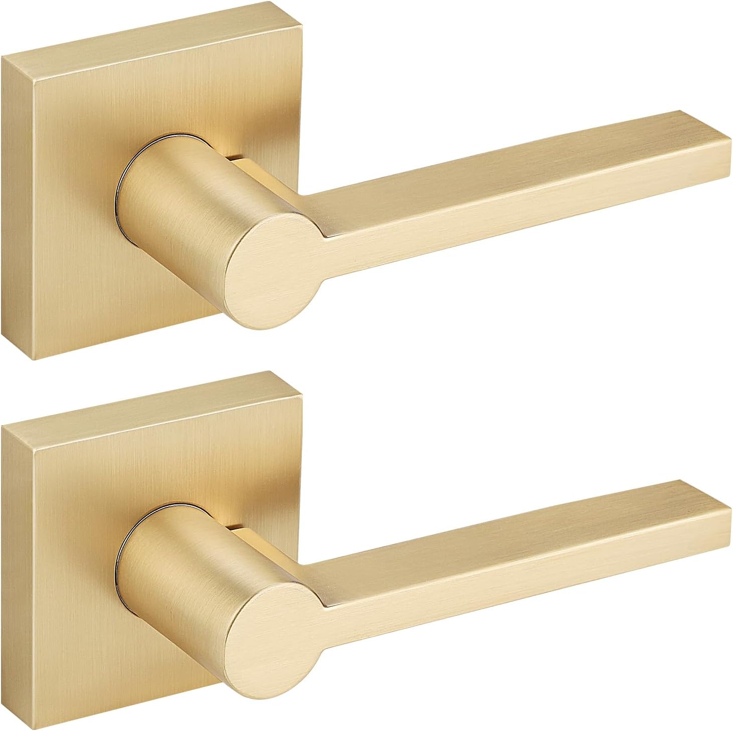 EHOMEWARE Gold Dummy Door Levers Interior Door Handles, Heavy Duty Levers for Closet, Non-Turning Reversible Levers for Left Right Handed Doors,Dummy Door Lever