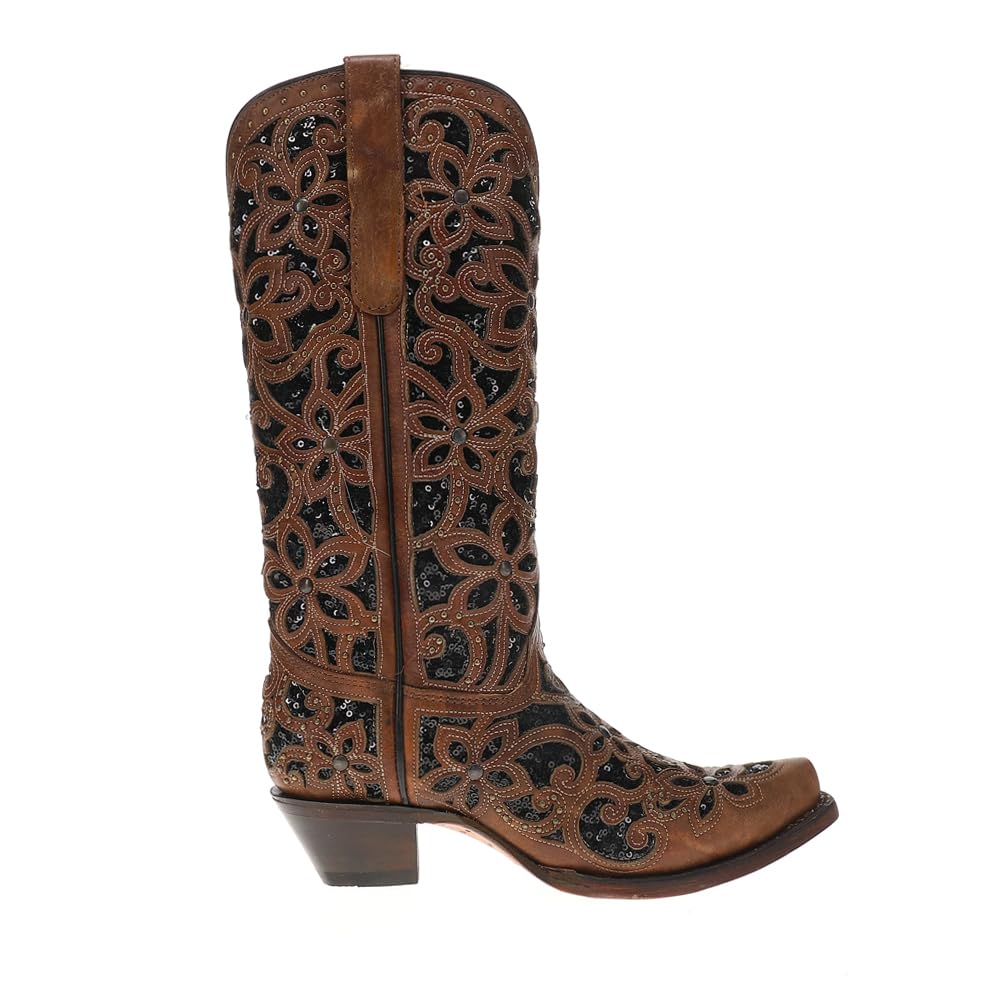 Corral Womens Inlay Western Boot Snip Toe - A4083 7 1 2 M US