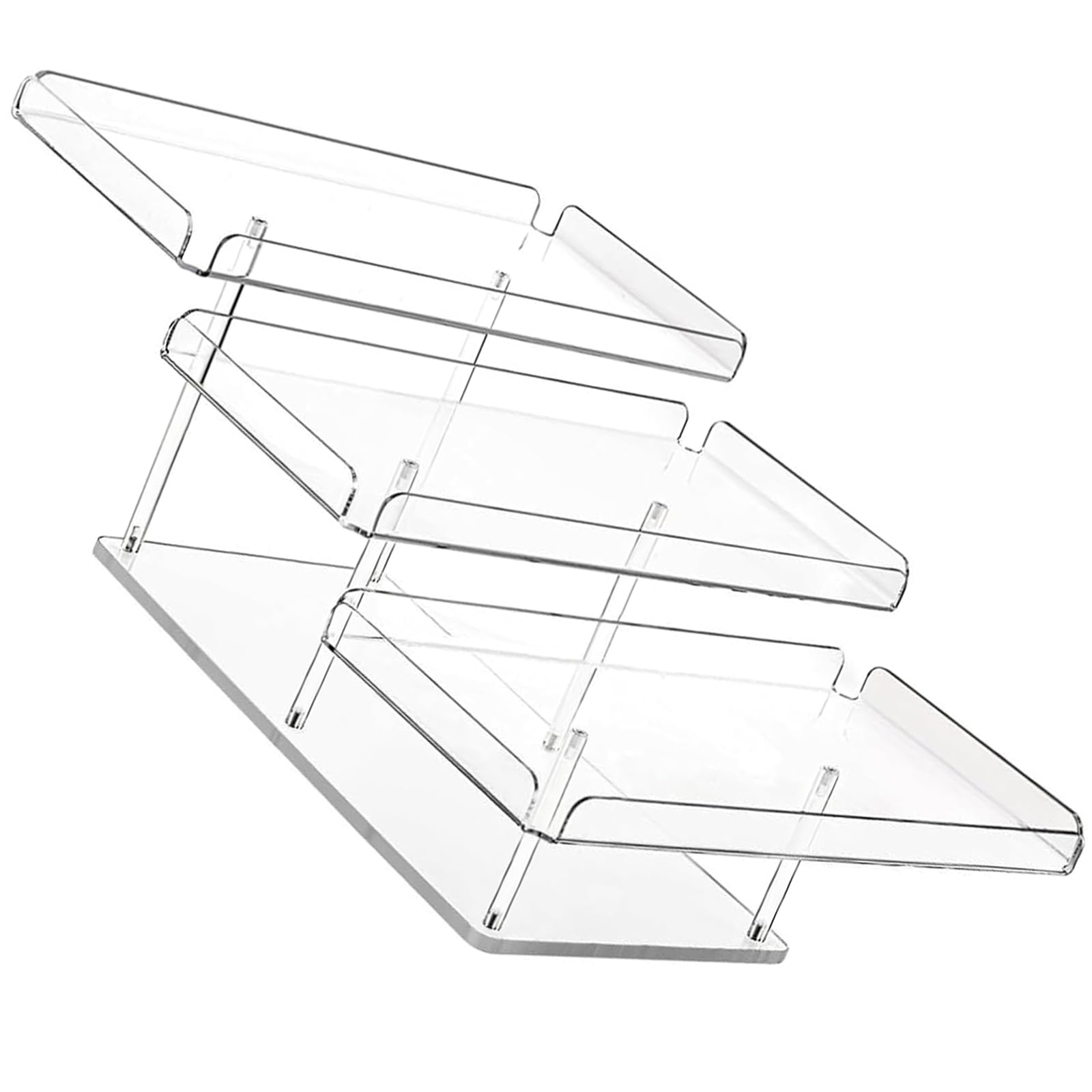 Moderna alzata per torte a 3 livelli in acrilico, torre espositiva per pasticceria e cucine domestiche, robusto vassoio da portata multistrato, elegante scaffale a C per dessert