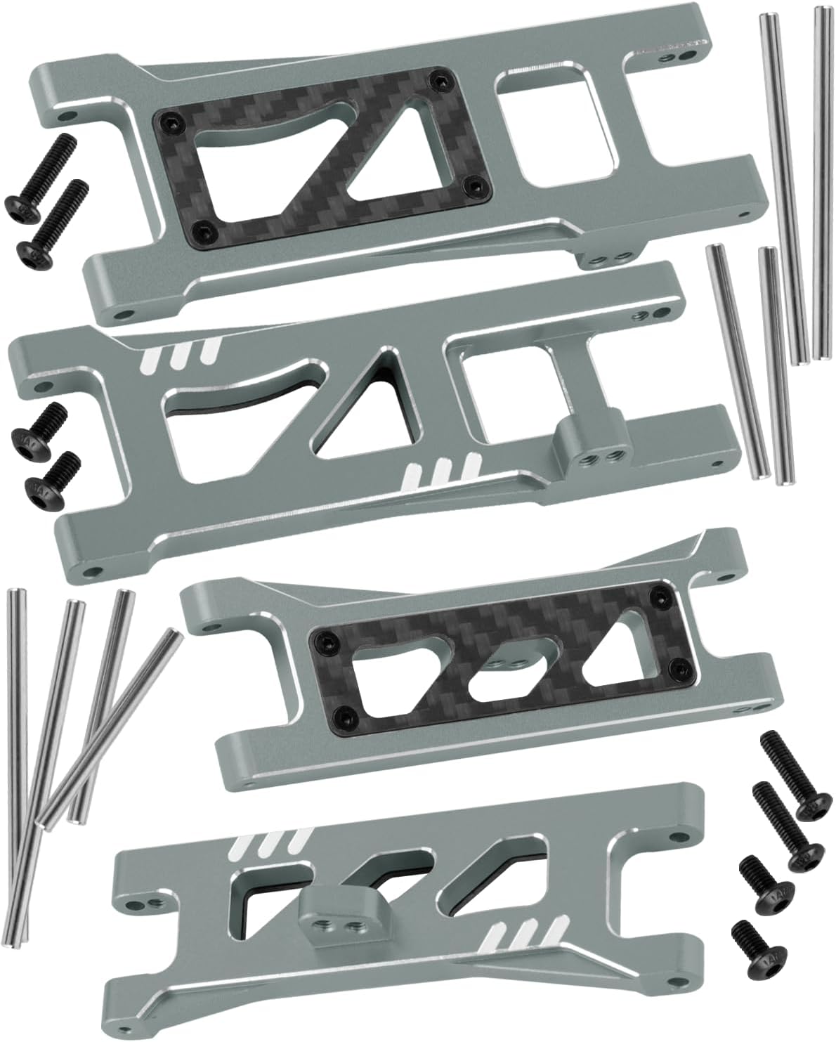 RC Suspension Arms Upgrades Part for 1/10 ECX 2WD Series RC Car,Alloy Aluminium Front Rear Suspension arms for Ruckus/Axe/Brutus/Circuit/AMP MT/AMP DB/AMP Crush/Torment,Titanium