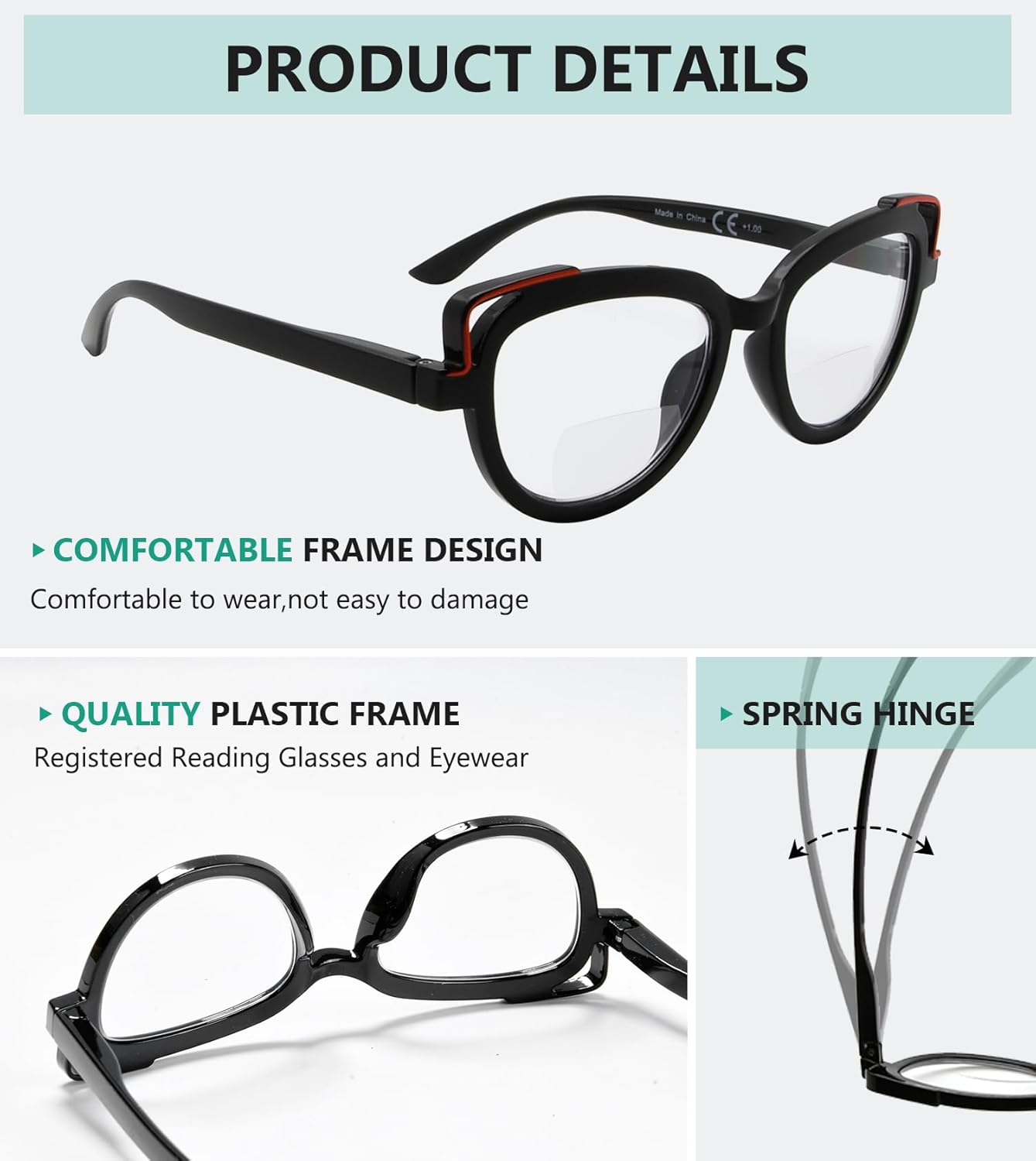 Eyekepper 4-pack Bifocal Reading Glasses Cat Eye Design Bi-focal Readers Women