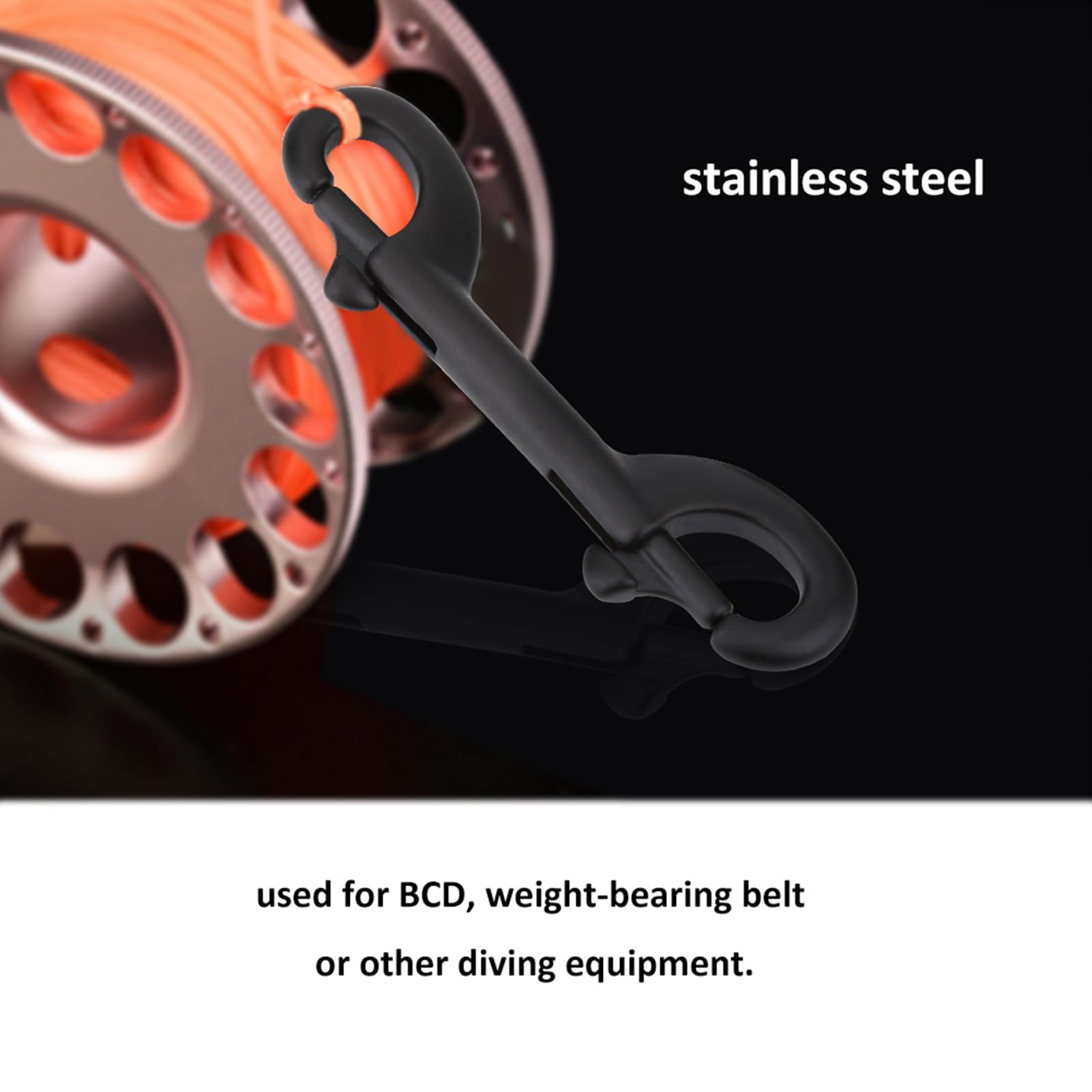 Gancio per Immersione 100 mm Moschettone a Doppia estremità in Acciaio Inox Kit di Accessori per Immersioni