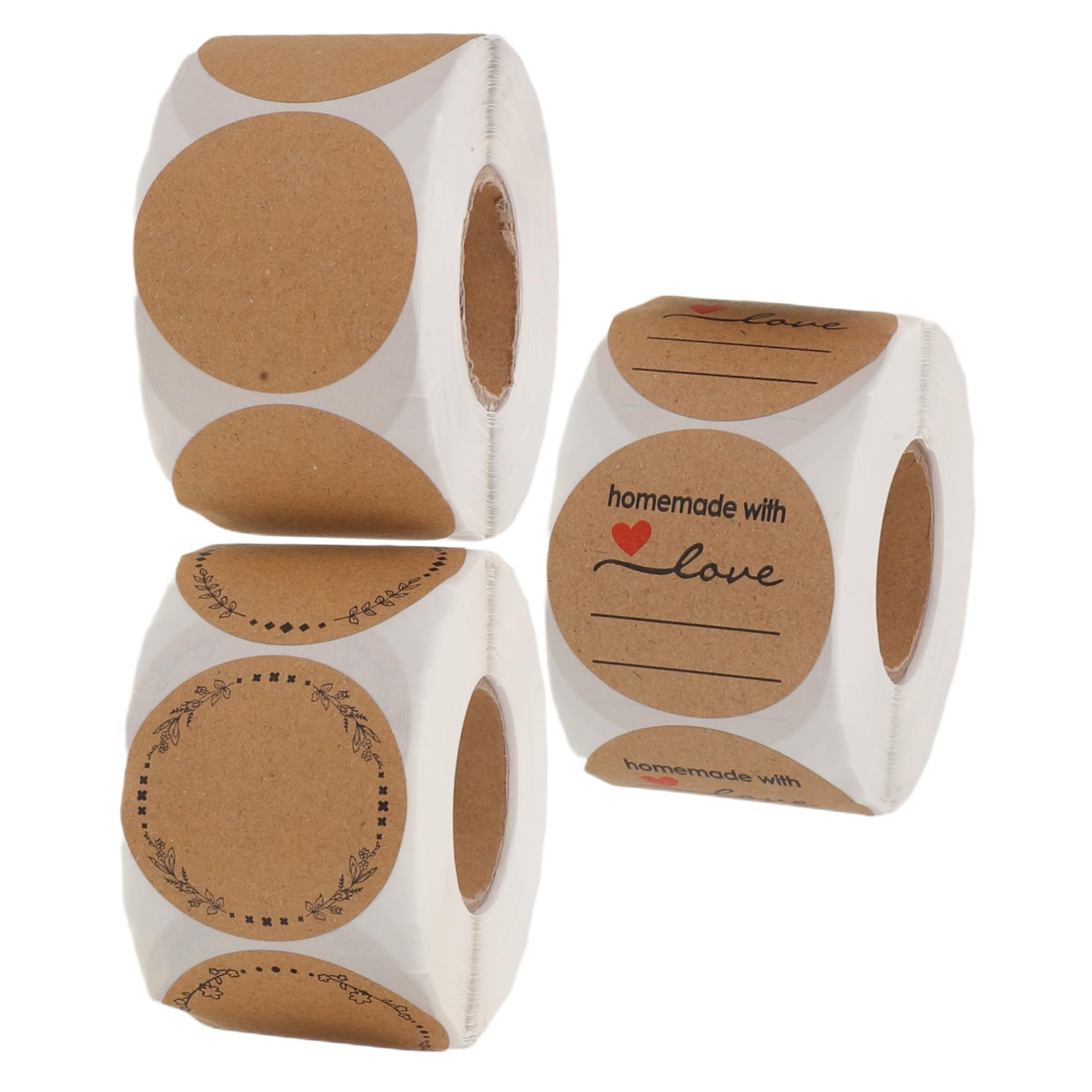 UKCOCO 3pezzi Etichette Adesive Rotonde Per Sigillo Di Imballaggio Etichette Autoadesive Vuote Scrivibili e Rimovibili Per Buste Confezioni Alimentari e Organizzazione