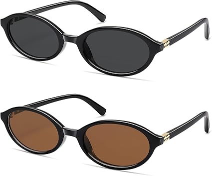Retro Oval Sunglasses for Women Men Small 90s Trendy Narrow Vintage Fashion Funny Chic Sun Glasses AP3728