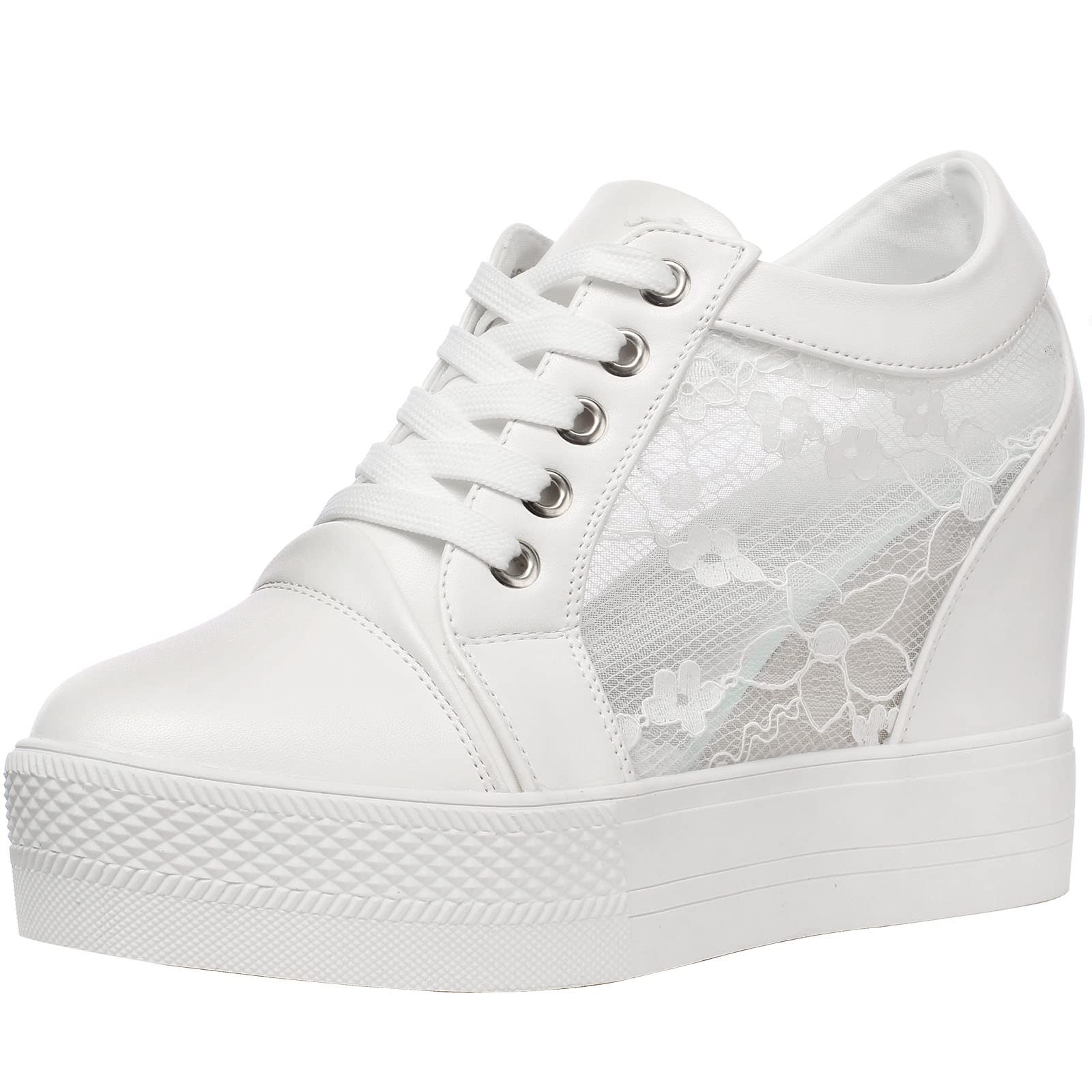 Mujer Oculto Cuñas Plataforma Elegante Deportivos Zapatillas Zapatos Casuales Cordones