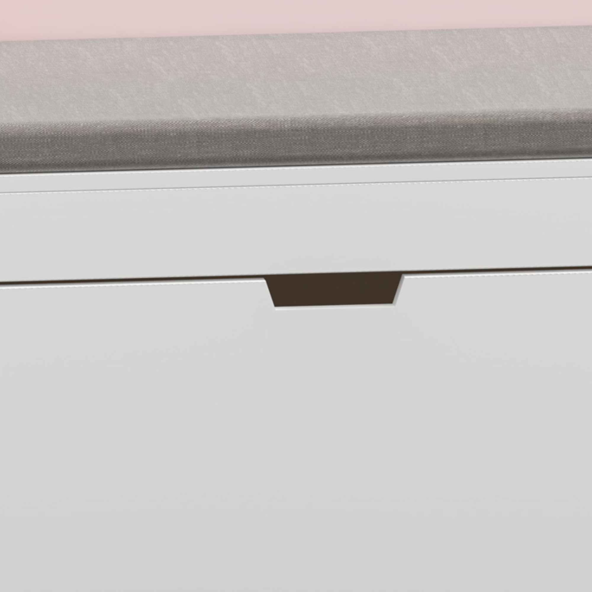 Kinder Sitzbank mit Bücherregal Vestnes 100 x 45 x 70 cm Wellendesign Cotton Candy/Weiß